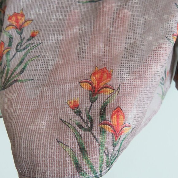 SACHIN + BABI Acacia Floral Tasseled Sheer Boho Blouse - Size S - Picture 10 of 15